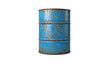 © Hanna - old rusty blue steel oil barrel isolated on transparent background
