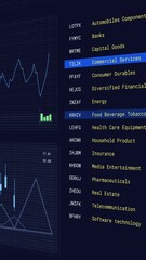Wall Mural - Animation of statistical and stock market data processing against blue background