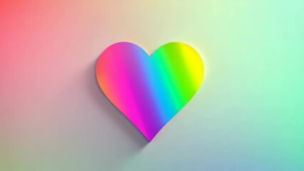 Wall Mural - 3D rendering of a heart in rainbow colors