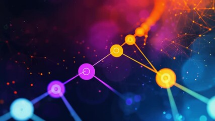 Wall Mural - Digital abstract with colorful particles on a space-like backdrop.
