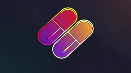 Wall Mural - Modern, vibrant logo with abstract geometric shapes in red, yellow, and pink.