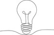 © Jabed - Light Bulb Single Line Art Graphic, Inspiration Light Bulb Vector Illustration