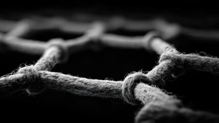 Closeup woven rope net pattern
