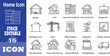© Sumaiya - Residential Home Construction and Real Estate Property Line Icon Set for Architectural Planning and Urban Building Management Interface Design