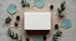© Brother Stocks - Aesthetic of natural soap bar with eucalyptus leaves on wooden table