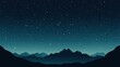© Kikin - Starry night over a mountain range. Dark silhouettes of mountains under a vast night sky, densely studded with tiny stars