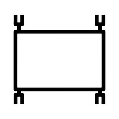 Rectangular frame with prongs with transparent background