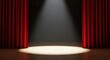 © Maulina - Empty stage with red curtains illuminated by spotlight