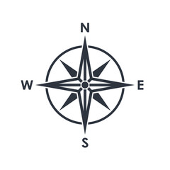 Wall Mural - Compass graphic icon. Wind rose sign. Compass symbol isolated on white background. Vector illustration