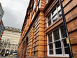Historic brick building and urban scene in Manchester, United Kingdom