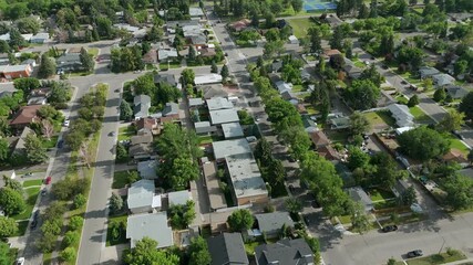 Wall Mural - Neighborhood near Henderson Lake and Stadium, Lethbridge Aerial Reveal
