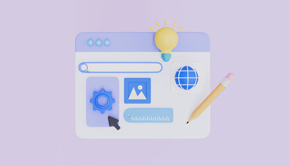 Web graphic design tools, UI and UX program interface, Content Creator concept