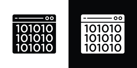 Binary code icons. glyph vector icon. Vector illustration eps 10
