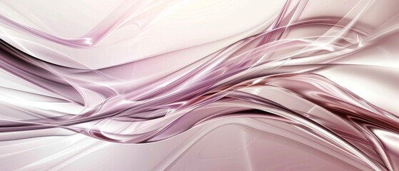 Wall Mural - Soft smooth pink light reflection wallpaper abstract flow curve metallic background.