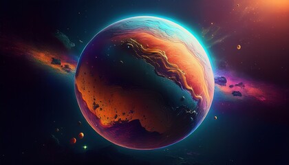 Wall Mural - a planet in space with a dark background