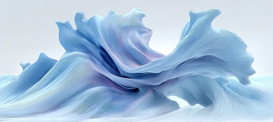 Wall Mural - Vibrant Blue Textured Waves Abstract Background with Flowing Curves and Smooth Swirl Patterns Design