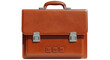 © Stefan - Isolated brown leather briefcase with metal buckles, vintage business man office bag
