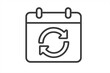 © Hannah - Calendar sync icon for schedule update and refresh. Recurring event and appointment reminder. Agenda planning, date management, and continuous process loop symbol.
