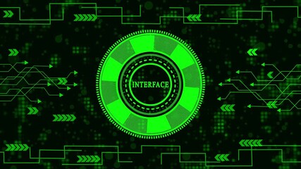 Futuristic interface with glowing green elements and digital circuit patterns, creating a high-tech and modern visual experience for technology enthusiasts