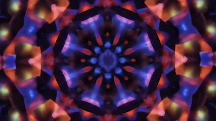 Wall Mural - A captivating seamlessly looping video of a kaleidoscope of vibrant light patterns transforming and swirling endlessly effect, colorful, ambient