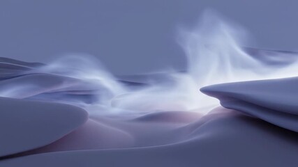 Wall Mural - A delicate soft glow mist gently flows and drifts horizontally across a serene, abstract landscape in a seamlessly looping video abstract landscape, energy, gradient