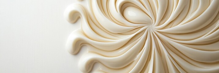 Wall Mural - Elegant and Artistic Creamy White Swirl Texture Background with Delicate Flowing Shapes for Design