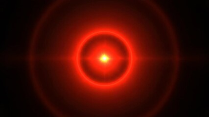 Wall Mural - A seamlessly looping video presents a fiery red circular flare radiating concentric rings outwards against a subtle gradient, evoking a powerful abstract energy field dynamic, backdrop, aura