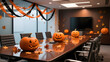 © Pragati - Modern halloween corporate branding materials concept for corporate presentations and marketing. Professional business design for technology and innovation content. Sophisticated workplace visualiz...