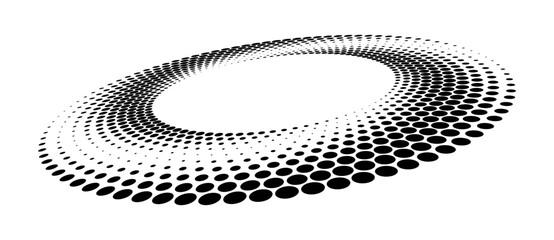 Wall Mural - Abstract dotted vector background. Halftone effect. Circle dotted background or icon. Spiral with perspective.