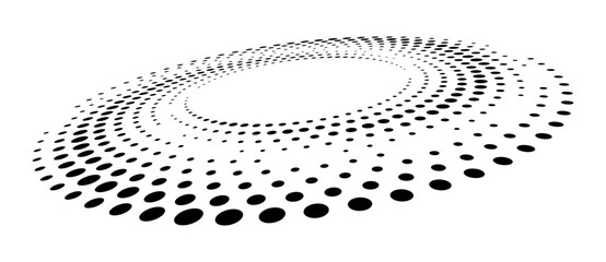 Wall Mural - Abstract dotted vector background. Halftone effect. Circle dotted background or icon. Spiral with perspective.
