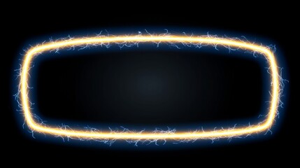 Wall Mural - futuristic abstract power frame with glowing electric border for ads, banners, and promotion designs