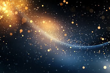 Wall Mural - captivating abstract art with glittering golden and blue bokeh lights creating a festive atmosphere