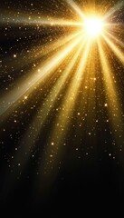 Wall Mural - Golden Sunlight Beams Radiate Through a Mystical Atmosphere, Illuminating Dust Particles in the Air