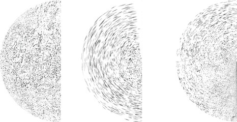 Wall Mural - half circles .distorted geometric shape . minimal art design . noise destroyed logo . trendy grainy 