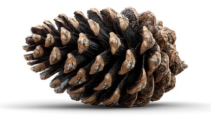 Large pine cone isolated on white background high resolution picture