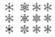 © mario - Snowflakes collection thin icons set with editable stroke for web, books, cards, apps, vector cartoon winter design, transparent background, ordered 4 styles