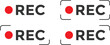 © creativeKawsar - Recording or REC icon Set. red color record symbol. Red REC logo for video camera recording control.