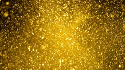 Wall Mural - A vibrant yellow glitter particle explosion radiates outwards from the center in a powerful seamlessly looping video graphic, dynamic, innovation