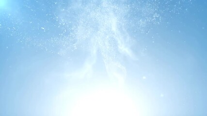 Wall Mural - bright white glowing dust gently rises and disperses against a soft, light gradient, forming a seaml