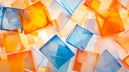 Wall Mural - Abstract Geometric Cubes in Vibrant Colors