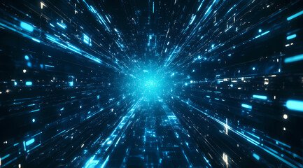 Wall Mural - Abstract Digital Tunnel of the Future