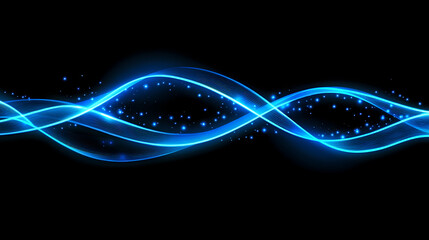 Wall Mural - abstract blue light waves design