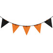 © I LOVE CUTE PNG`S - Orange and black bunting flags. Isolated white background. Png format