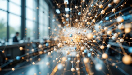 Wall Mural - Abstract Representation of Data Connections and Energy Flow in a Modern Technology Environment