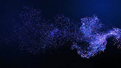 Wall Mural - Abstract colorful glowing particles shimmer and fade across the screen in an endless loop, creating a vibrant sparkle effect radiant, motion, marketing