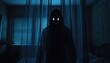 © Arreeya - A hooded figure with glowing eyes stands ominously in a darkened bedroom under a blue light