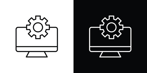 System icon in line design. Editable stroke icons.