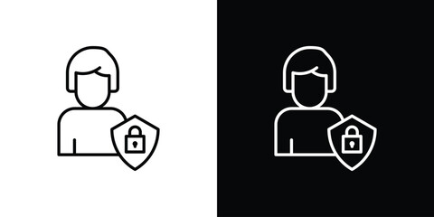 Canvas Print - Information Security Analyst icon in line design. Editable stroke icons.