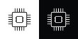 © Creatives - Computer microchip icon in line design. Editable stroke icons.