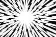 © Rina Antipina - Manga thunder background builds anime comic line flashes in radial perspective. Manga thunder bg vector serves as lightning speed overlay, electric energy frame, or abstract sunburst for design.